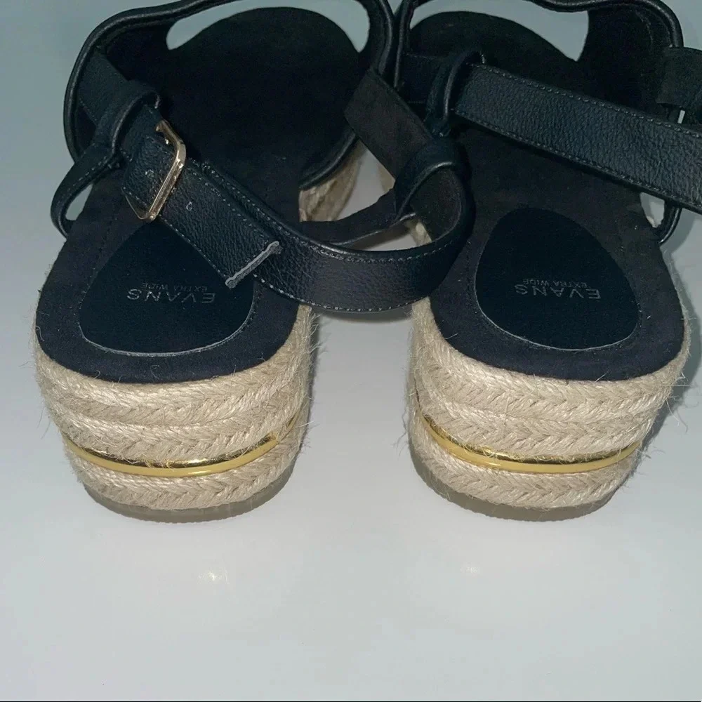 EVANS EXTRA WIDE FIT Slingback Flatform Size 12 - Picture 4 of 10